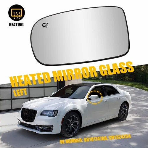 For 2011-2021 Dodge Charger Left Driver Side Mirror Glass W/ Electric Heated