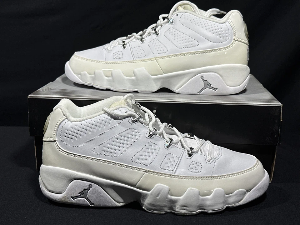 Air Jordan 9 retrô baixo branco cromado tamanho 9.5 303895 111 2002 - Imagem 3 de 4