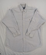 Ralph Lauren Yarmouth Men's 16.5 33 Blue Striped Oxford Cotton Button Down Shirt