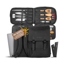 Chef Sac Chef Knife Bag Vintage Backpack  30 Pockets for Knives and Chef To...