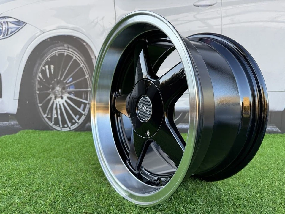 4X15" 5X100/5X114.3 Azev Typ A Stil schwarze Räder passend für: Subaru Honda, Toyota - Bild 3 von 4