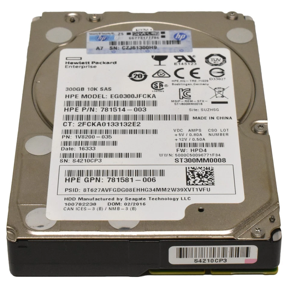 HP 300GB 2.5" 6G 15K SAS HDD Festplatte EH0300FBQDD 627114-002 G8-G10 Servers