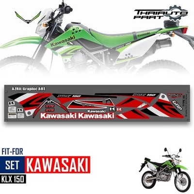 For Kawasaki Custom Graphics Sticker Decal Kit Motocross Red KLX 150 2013-2015