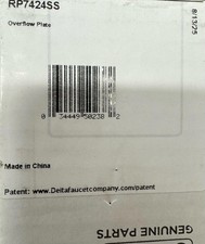 Delta RP7424SS Tub Overflow Plate, Stainless NEW