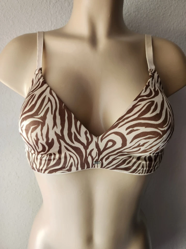 Sujetador WARNER'S 01260 Fall in Luxe contorno estampado animal sin alambres beige talla 34C Foto 2 de 4