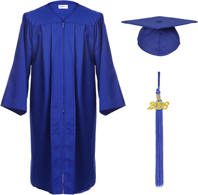Unisex Adult Matte Graduation Cap and Gown Tassel Set