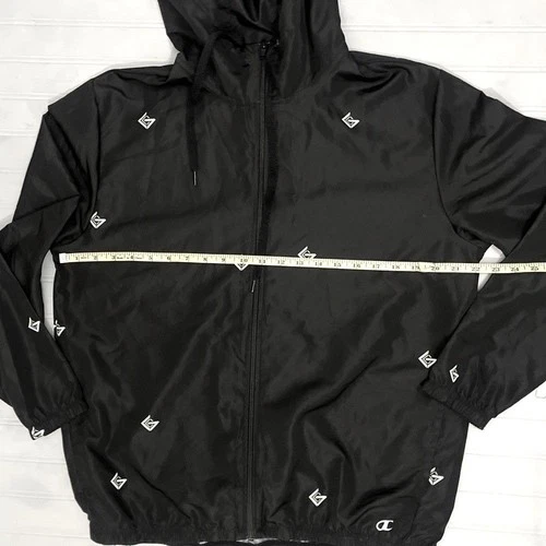 Champion UltraFuse Hooded Windbreaker Jacket Mens Medium Black GLADD Logo NWT image 8