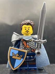 LEGO Crown Knight King Minifigure Sword Shield Kingdoms Castle D&D 7094 21348