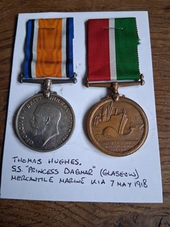 British War and Mercantile Marine medals. K.I.A.