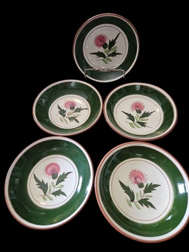 Vintage Stangl Pottery Thistle Pattern  12 Fruit, Dessert Bowls 5 1/2 Across