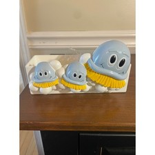 Vintage Scrubbing Bubbles Bathroom Suction Cup Wall Hook Holder Blue Yellow