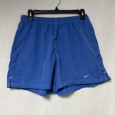 VTG Y2K Nike Boys Size Med Blue Shorts Athletic Run Walk Hike Swoosh Basic