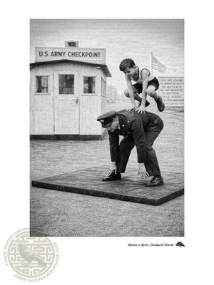 Berlin Checkpoint Charlie - surreal  A4 Kunstdruck auf Hahnemühle - Art Print