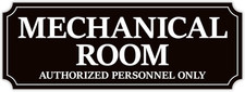 Authorized Personnel Only Mechanical Room Door Sign, Self-Adhesive 10.5" x 3.8