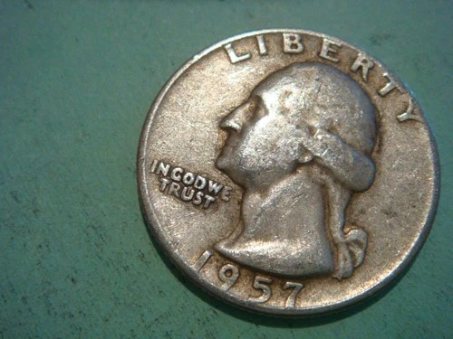 1957 D Washington Quarter in Album Filling cond actual coin in pic