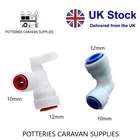 TRUMA ALDE 3010 Hot Water Outlet + Cold Water Inlet.  NR Valve + 12/10mm Elbow.