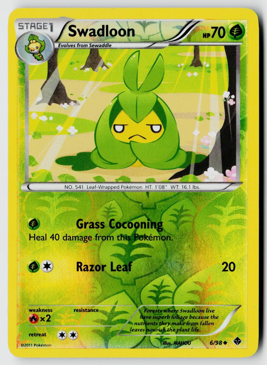 Pokemon Emerging Powers #6/98 Swadloon (6) Reverse Holo