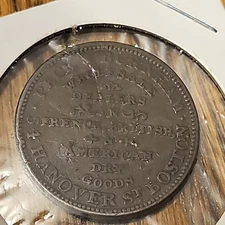 c. 1834 Peck & Burnham / S.B. Schenck Boston Hard Time Token #HT-168 | VERY FINE