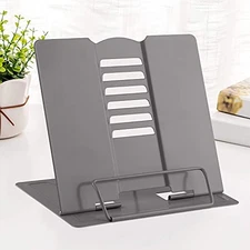  Desk Book Stand Metal Reading Rest Book Holder Angle Adjustable Stand Grey