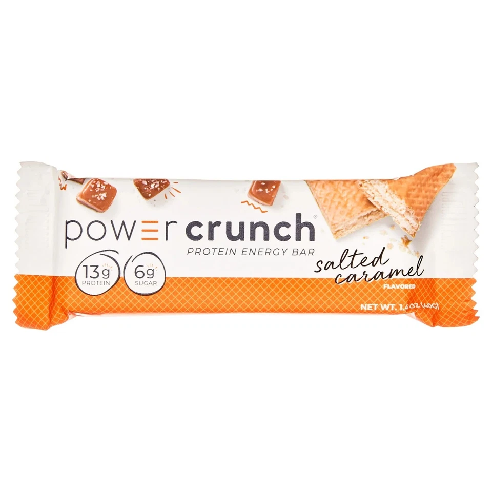 Barritas energéticas proteicas originales Power Crunch, caramelo salado, 1,4 oz, 5 unidades Foto 3 de 4