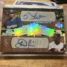1/1 Upper Deck 2007 College Ties Dual Auto #CT-WL Weeks Lewis Brewers Giants 