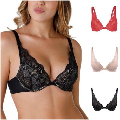 Wonderbra Raffinierter Glamour BH Bügel Triangel Plunge Damen Dessous W0BHP