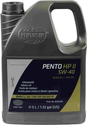 5 LiTer Jug PENTO HIGH PERFORMANCE II 5w40 Engine Motor Oil For AUDI MERCEDES VW