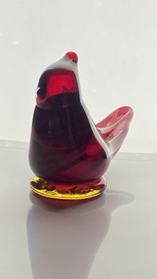 Vintage W. Ward 1988 Red Glass  Cardinal Of Love  Figurine Red Bird Love