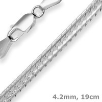 4,2Mm Armband Fantasiekette Armschmuck Aus 925 Silber Rhodiniert 19Cm