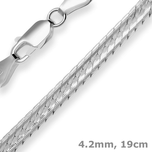4,2Mm Armband Fantasiekette Armschmuck Aus 925 Silber Rhodiniert 19Cm-image
