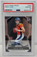 2019 Prizm DREW LOCK PSA 10 GEM MINT Rookie Card RC. rookie card picture