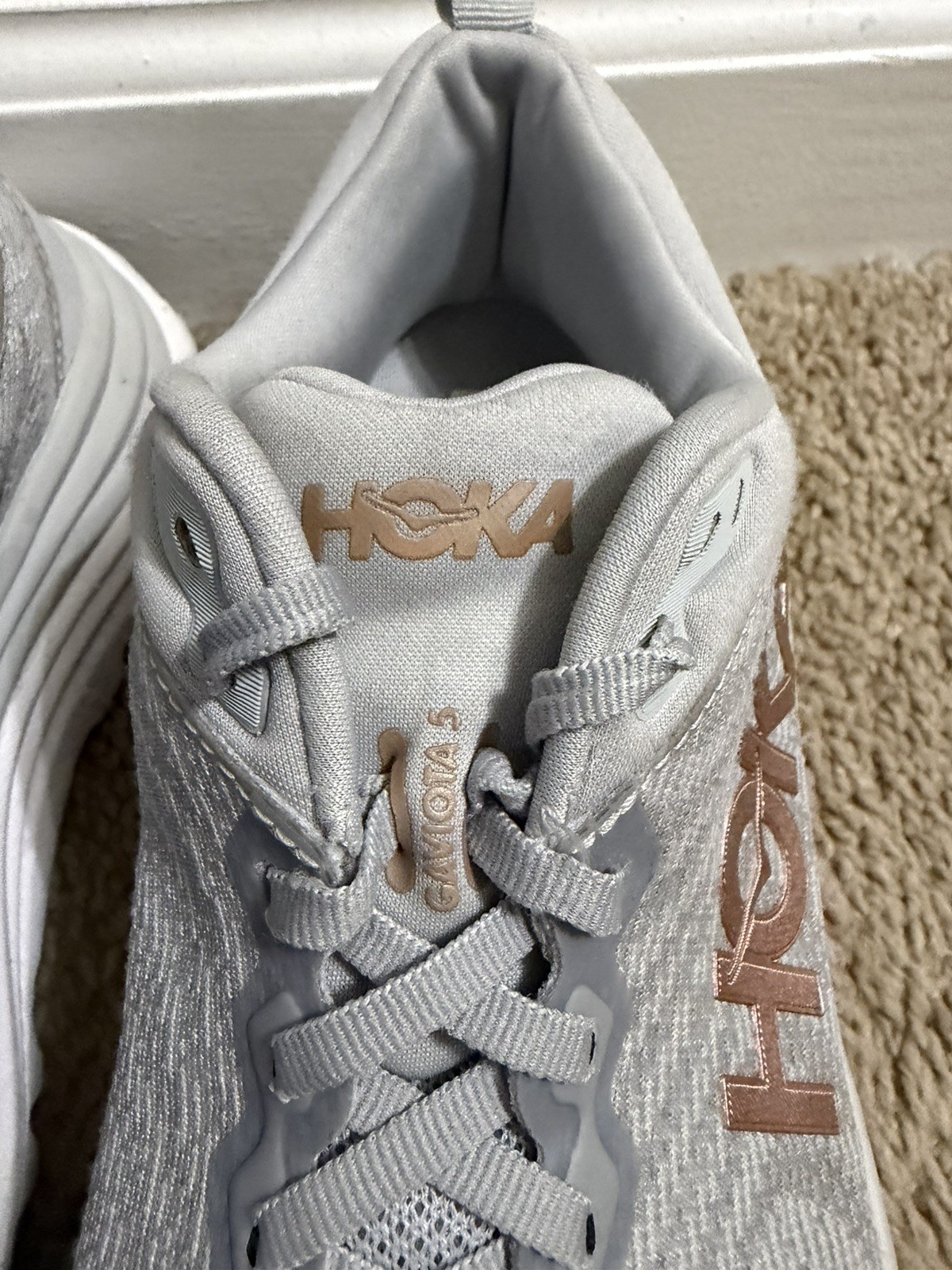 Hoka One One Gaviota 5 Womens Running Shoes Size 7.5B Harbor Mist Rose Gold  thumbnail 7