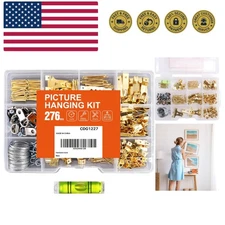 276pcs Picture Hanging Kit, Picture Hangers, Heavy Duty Frame Hooks Assortmen...