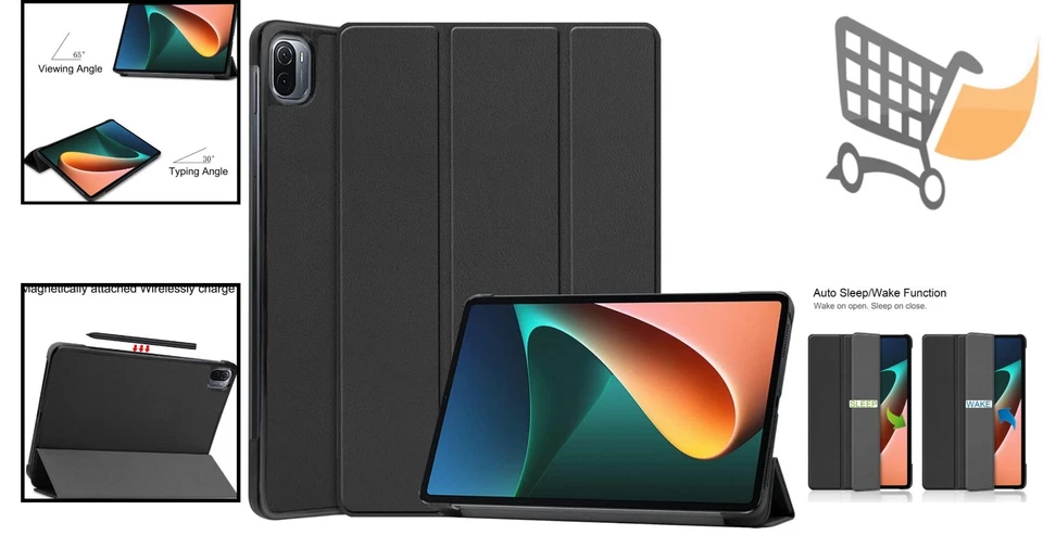 Чехол для планшета для Xiaomi Pad 5 5 Pro 5G искусственная кожа жесткий чехол противоскользящий черный - Изображение 2 из 4