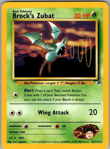 Brock's Zubat (24) 024/132 Rare Gym Heroes LP