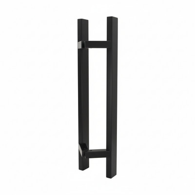 Türgriffpaar 1200 mm schwarz flach quadratisch versetzt 40 x 20 mm rostfrei