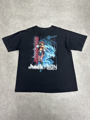 Vintage Dot Hack Sign .hack sign Anime Promo T-Shirt size XL Black Faded Japan