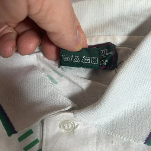 Wimbledon Kent & Curwen Mens Tennis Polo Shirt XL White Green Racket Cotton NWT - Picture 6 of 11
