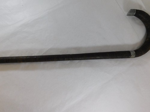 Antique Stacked Leather Cane-Walking Stick 31" Metal Tip, Collar and End - Picture 7 of 22
