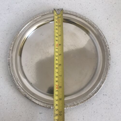 Decorative Silver Tone Steel Round Metal Plate 9.5” - Picture 9 of 9
