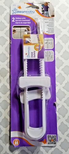Serrature Scorrevoli Dream Baby Sicurezza Bambini Bianco Porte Armadio Sicuro Confezione da 2 - Foto 2 di 3