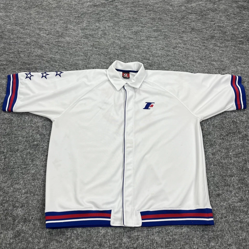 Camisa De Colección Allen Iverson Para Hombres 2XL Botón Blanco NBA Chaqueta de Calentamiento Reebok Foto 2 de 4