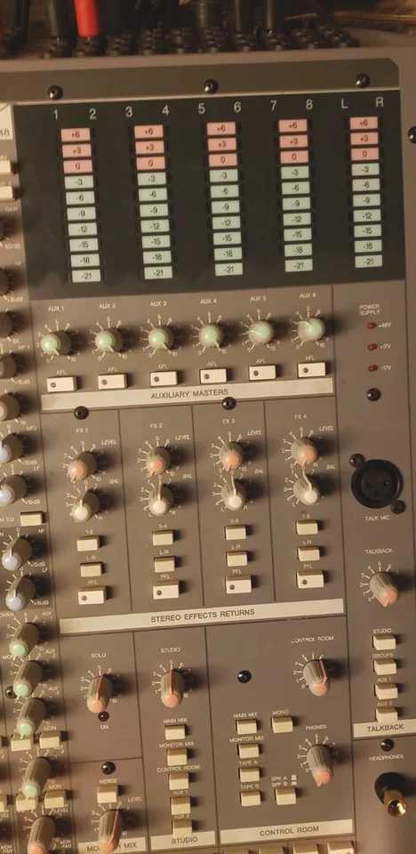 Soundtracs Topaz 48 channel Inline 8 bus Mixing Console (RARE Miami Vice Colors) - Image 3 of 4