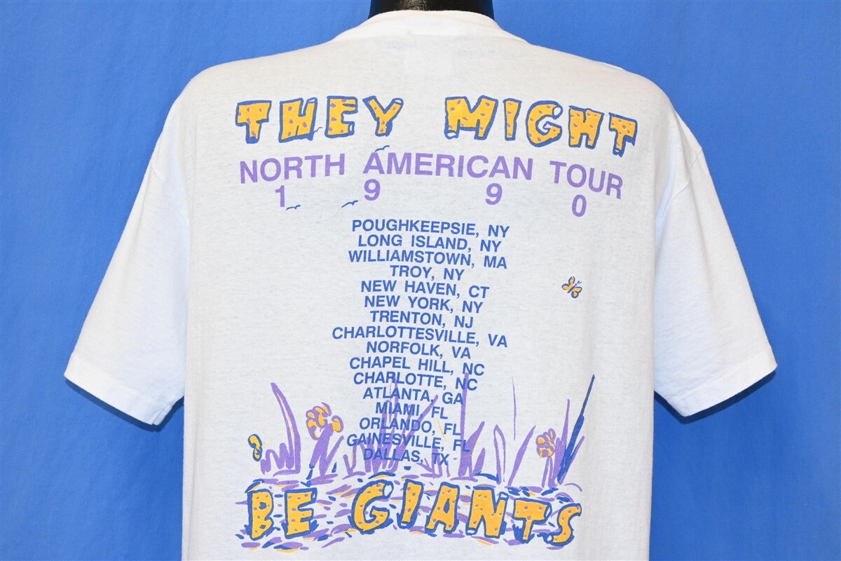 vintage 90s THEY MIGHT BE GIANTS FLOOD NORTH AMERICA TOUR 1990 t