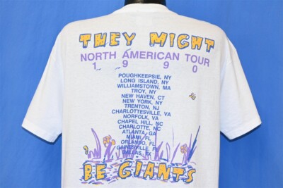 vintage 90s THEY MIGHT BE GIANTS FLOOD NORTH AMERICA TOUR 1990 t