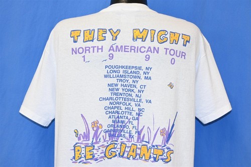 vintage 90s THEY MIGHT BE GIANTS FLOOD NORTH AMERICA TOUR 1990 t-shirt LARGE L - Picture 3 of 5