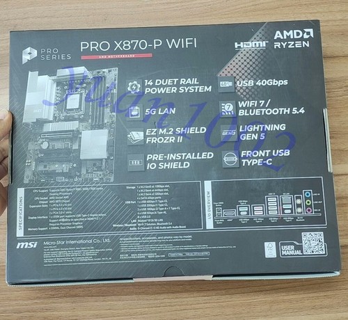 NEW MSI PRO X870-P WIFI AMD X870 DDR5 Memory AM5 PCIe 4.0 (x16) Motherboard - Picture 2 of 5