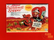 Libbyland Sundown Supper vintage box art 2x3" fridge/locker magnet TV dinner