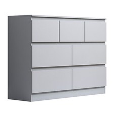 Image of Chest Of Drawers Matt White Finish Modern Bedroom Furniture Bedside Table
