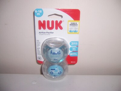 Nuk airflow pacifier 6-18 months  heart breaker new blue